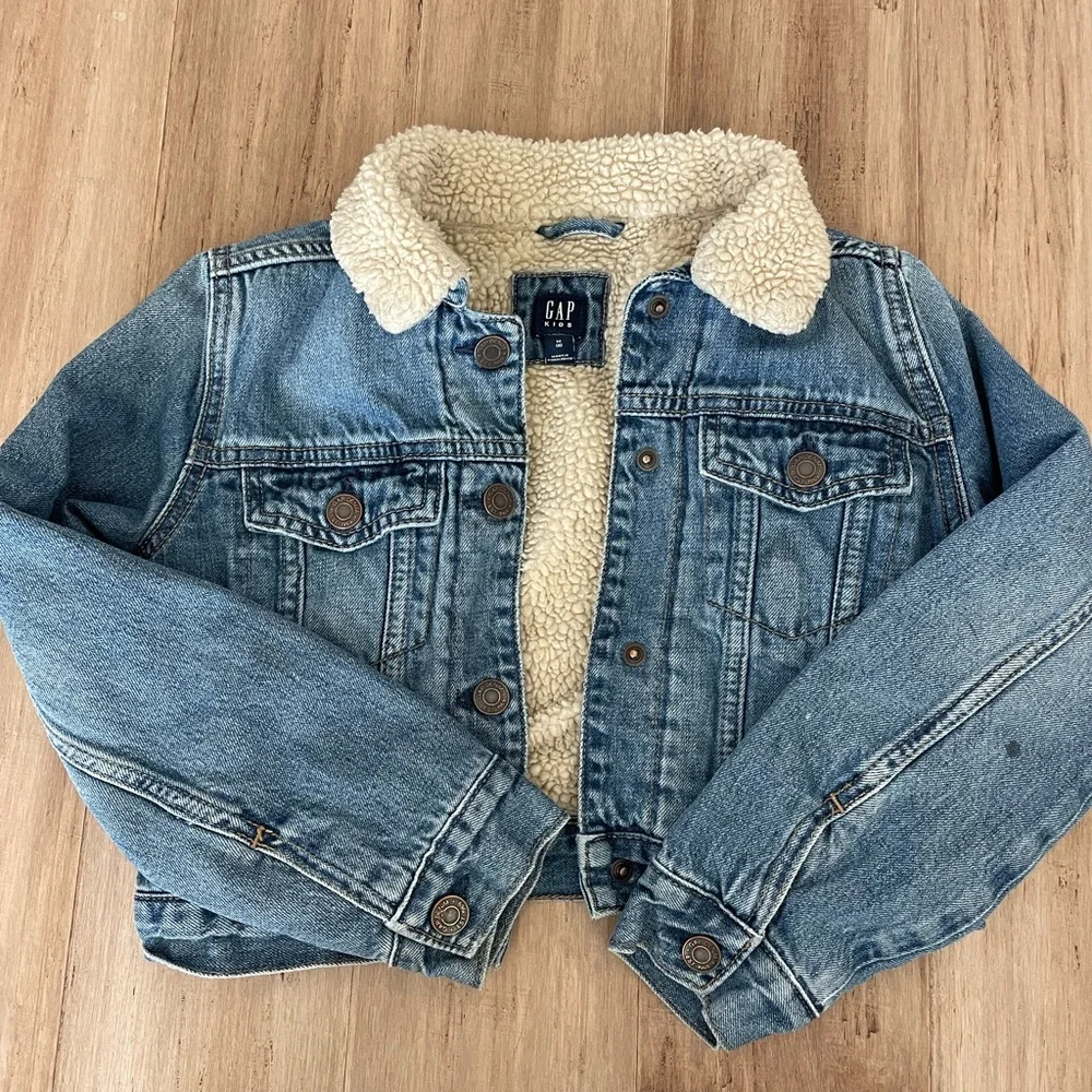 Kids Gap Sherpa Lined Jean Jacket - Picture 1 of 3